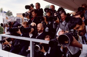 Press Photographers at the Royal Ascot horserace meeting photograph the Queen and Princess Diana in the Royal Enclosure Ascot