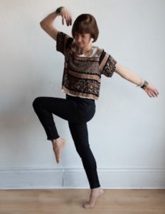 Holistic counsellor Tasha Bodnarchuk dancing.