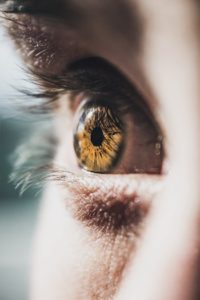 up close colour image of a brown eye